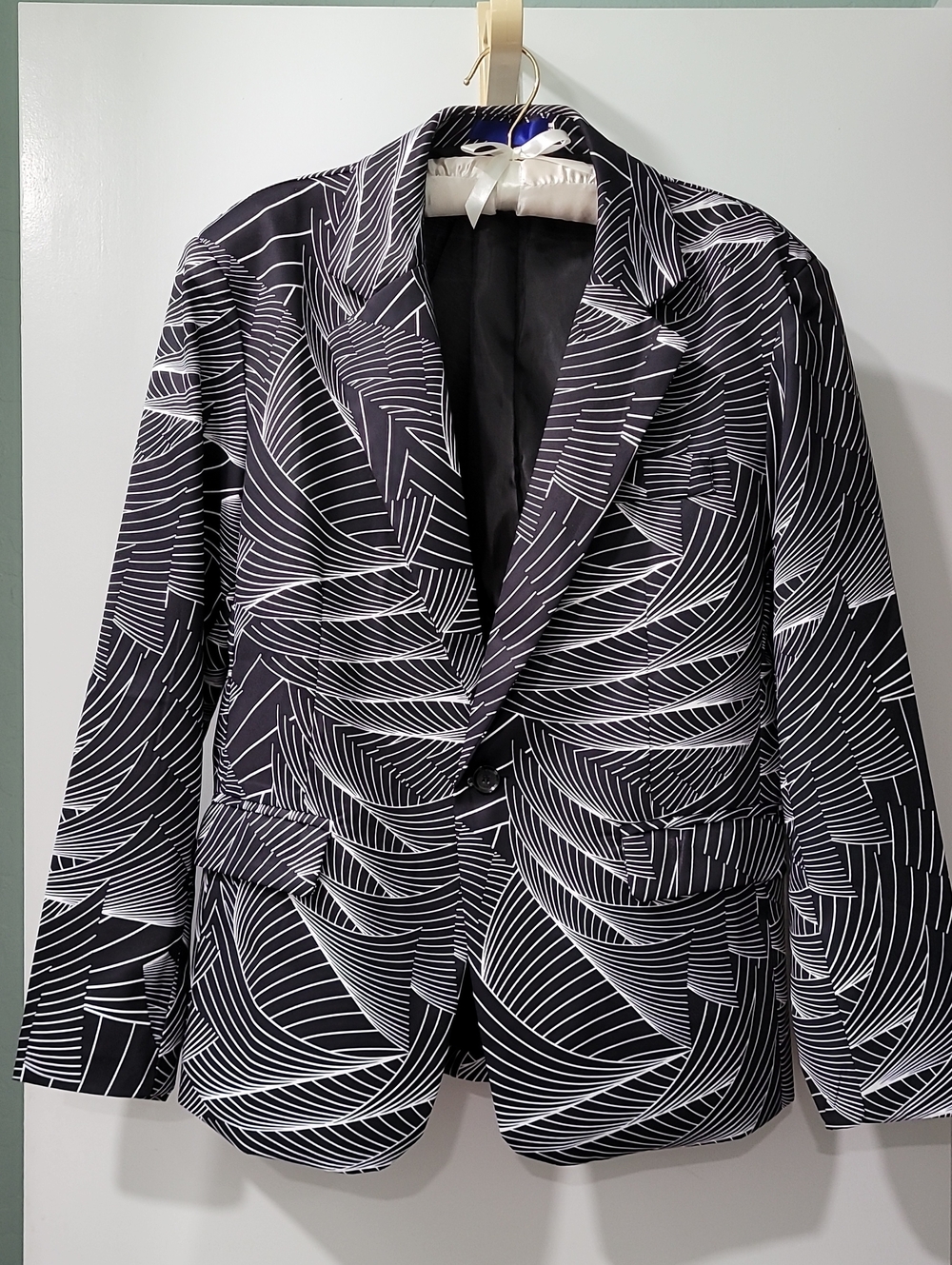 Blazer Womans Fully Lined Black White